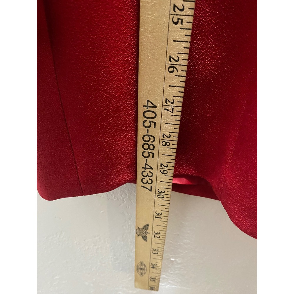 Terry Lewis Classic Luxuries Women Small Red Faux Fur Collar Cuff Blazer Jacket - Picture 10 of 10
